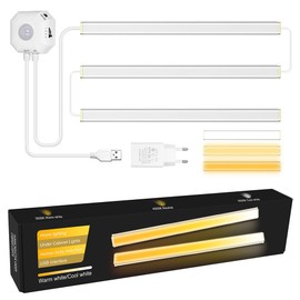 ALITOVE 5 V LED Cabinet Lighting 3 Packs Linkable Under-Unit Light Kitchen LED 30 cm with Motion Sensor Night Light 3 Colours Dimmable LED Light Strip for Wardrobe Stairs Kitchen