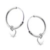 Katy Craig, Tiny Sterling Silver Hoop Earrings with Dangling Love
