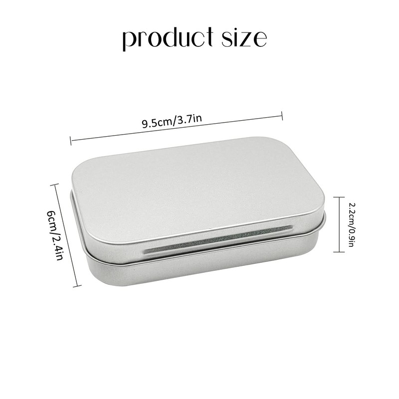 Tins Container, Metal Rectangular Tin Can,Mini Portable Box Small Storage