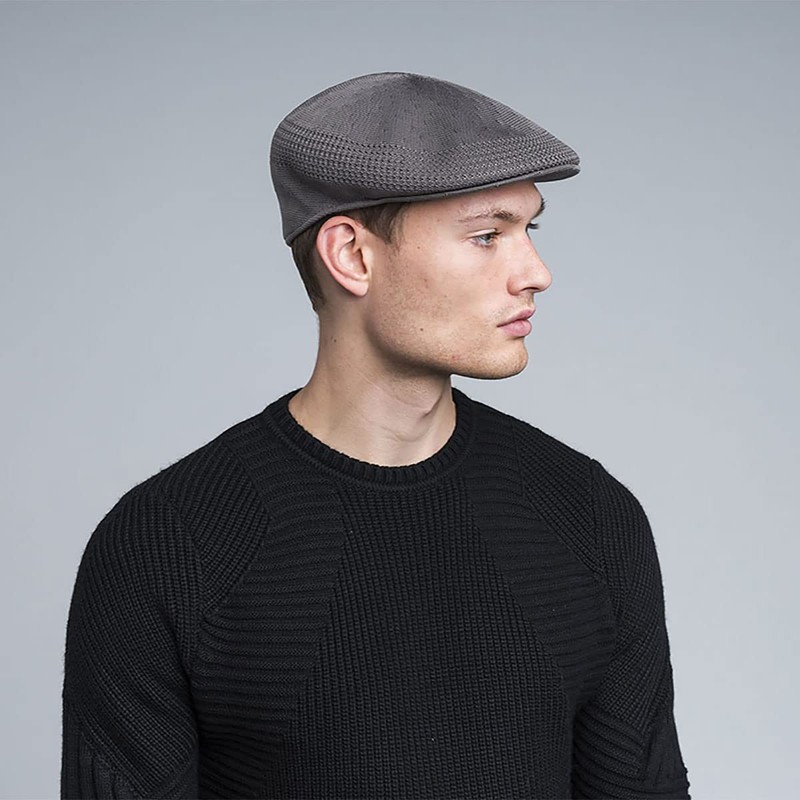 Kangol Tropic Ventair 504 Flat Cap, Grey (Charcoal), Small
