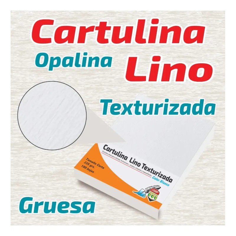 Cartulina Lino Texturizada Blanca 225gr Tela Importada Carta