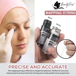 BeautyPros Brow Mapping Tool - Pre-Inked, Allergen-Free, Ideal for Microblading & Eyebrow Mapping