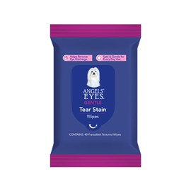 ANGELS’ EYES Face, Eye & Paw Cleansing & Tear Stain Wipe, Large 4”x7” Hypoallergenic Dog & Cat Wipes, Reduce Tear Stains, Dirt, and Discharge, Fragrance Free, 40 Count
