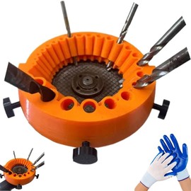 Drill Bit Sharpener, Electric Drill Bit Polishing Attachment, Fits 4.9 inch (125 mm) Angle Grinders, For Grinders 0.08 - 0.5 inch (2 - 13 mm) Drill Bits