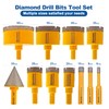 HIGHDRIL Diamond Drill Bits Kit with Triangle Shank for Porcelain