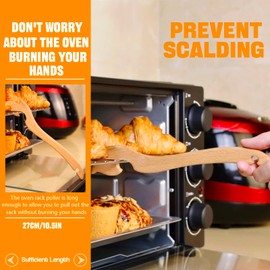 Shinelingee Oven Rack Puller - Push Pull Tool, Prevent Scalding, Pull Out Hot Racks Safely, Long Handle Toaster Oven Accessories, Suitable For Kitchen, Air Fryer