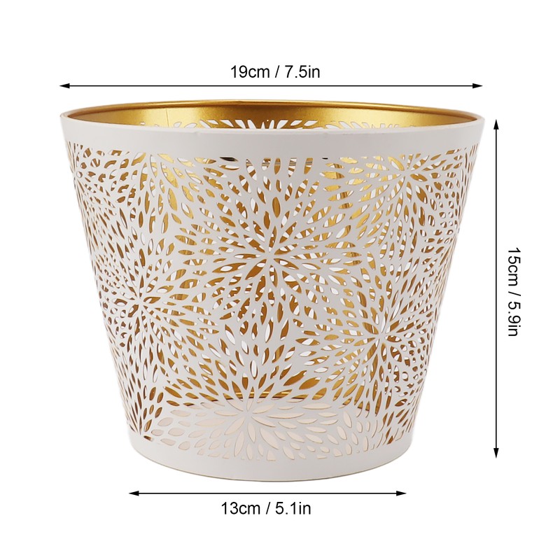 Lamp Shade E27 E26 White Carved Flower Pattern Iron Modern