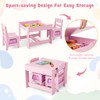 Costzon Kids Table and Chair Set, 3 in 1 Wooden