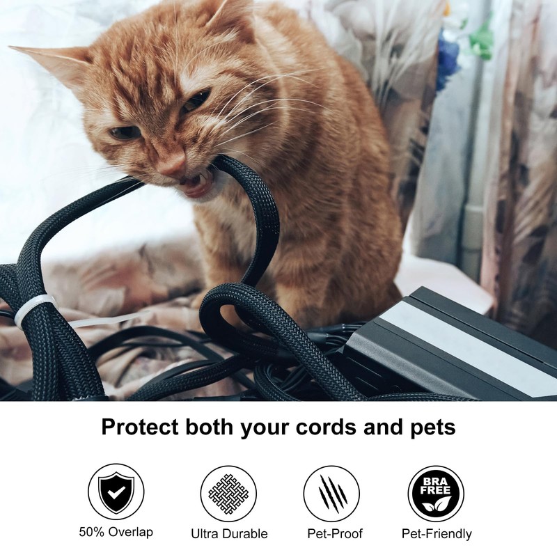 Secbolt Cord Protectors from Pets No Chew, 10ft - 1/2