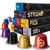 Strong Coffee Variety Pack: 100 Nespresso Compatible Pods. Test-Winning Capsules.
