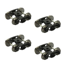 evemodel 4pcs HO Scale 1:87 Roller Bearing Truck 2-Springs Bogies 33" Metal DC Wheel