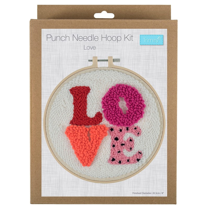 Trimits GCK146 Punch Needle Hoop Kit, Love, 20.3 cm (8
