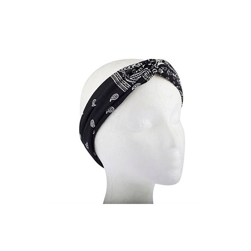 Lux Accessories Black Soft Bandana Print Knot Front Headband