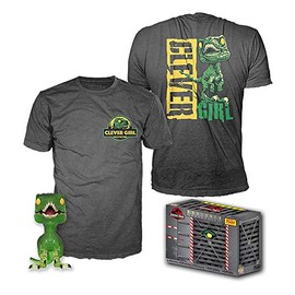 Jurassic Park Funko POP! & Tee Box Clever Raptor Medium Size