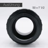 PVC Connector with Screw Connection and O-Ring | 50 mm