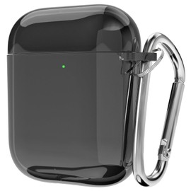 Svanove for Airpods Case Clear, Neon Transparent Airpods 2nd Generation Case Silicone Accessories, Soft TPU Rubber Gel Airpods 1st Case for Women Girl Cute, Protective Cover with Lock, Clear Black