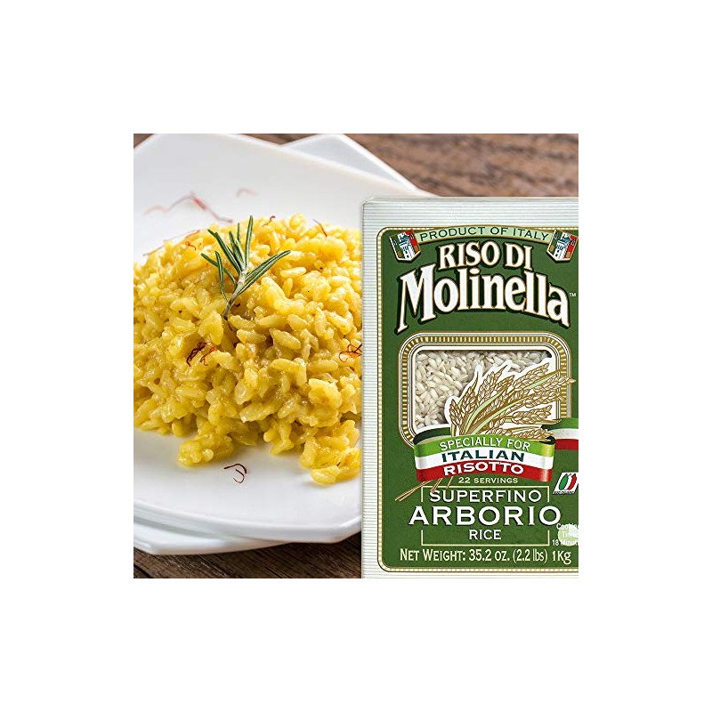 Molinella Italian Arborio Rice, 2.2-Pound Boxes, Pack of 4