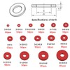 CONPHERON 690 Pieces Red Steel Paper Fibre Flat Washers Set