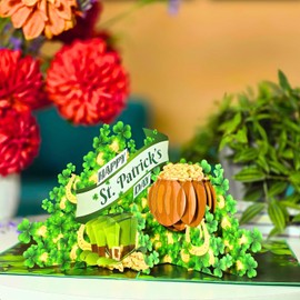 HEARTAGS Happy St Patricks day Pop Up Card, St Patricks Day Greeting Card