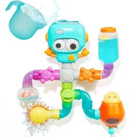 Bath Toys for Kids Ages 3-8, STEM 21 Pack | DIY Water Pipe Assembly Kit with Storage Bag | Educational Bath Toys for Toddler 3-5 |Toddler Bath Toy with Interactive Features for Cognitive Development