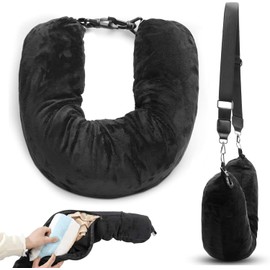 Neck Pillow, Fillable, 80 x 18.5 cm, Travel Pillow for Filling with Clothes, Waterproof Neck Pillow, Fillable, Neck Pillow, Aeroplane, Travel Pillow for Train, Car, Office, Camping, Travel Gadgets