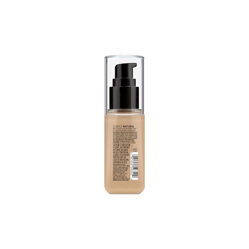 L.A. COLORS Truly Matte, Maquillaje líquido, Color Natural, Tono CLM352,