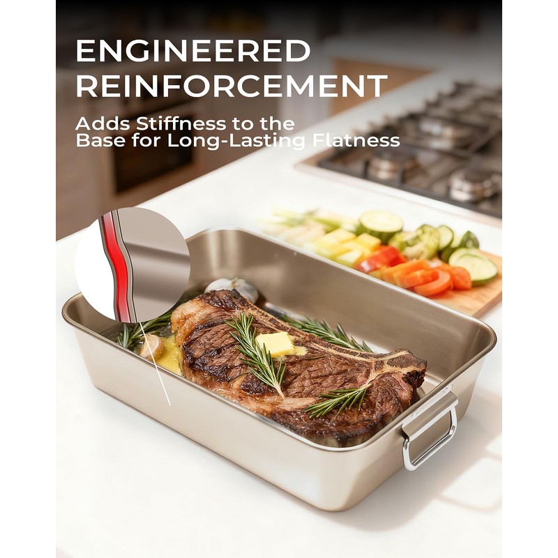 Armorbear Turkey Roasting Pan with Rack Non stick Carbon Steel