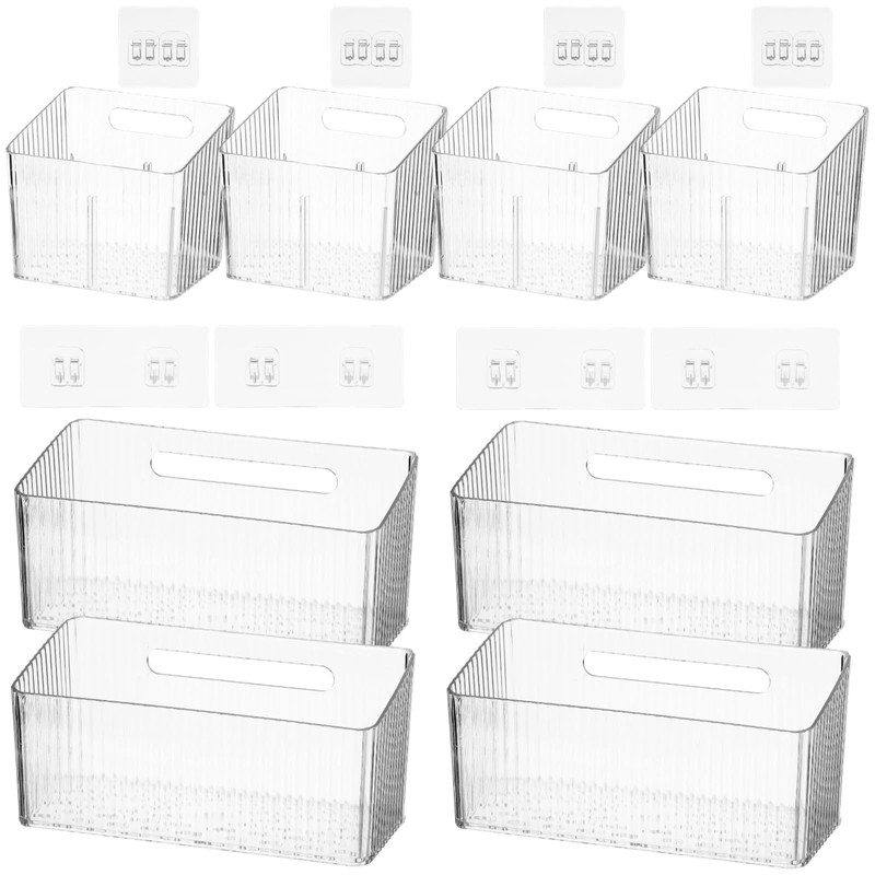 yeesport 8 PCS Cabinet Door Organizer Bins, Clear Plastic Wall