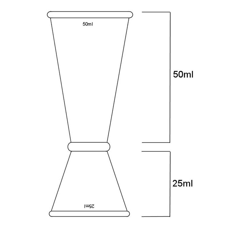 BarBits Copper Jigger Measure - 25ml & 50ml Double Sided