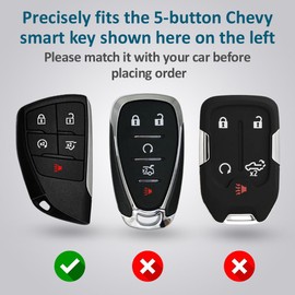 Autobase Silicone Key Fob Cover for 2022 2023 2024 2025 Chevy Equinox Silverado 1500 GMC Sierra 1500 | 2024 2025 Silverado Sierra 2500HD 3500HD | 2-Pack in Black