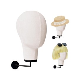 CHADWICK Mannequin Head Wall Mount, Hanging Wig Stand for Wigs, Hats and Glasses, Mannequin Head Hat Display Stand, Wig Holder for Wigs, Wig Storage Hanger, Cowboy Hat Rack for Wall