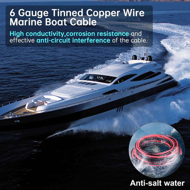 6 Gauge Wire,iGreely 6 AWG Tinned Copper Electrical Wire Cable,2