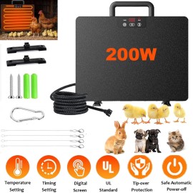 Chicken Coop Heater for Winter, 200W Radiant Heat Panel Adjustable Temperature