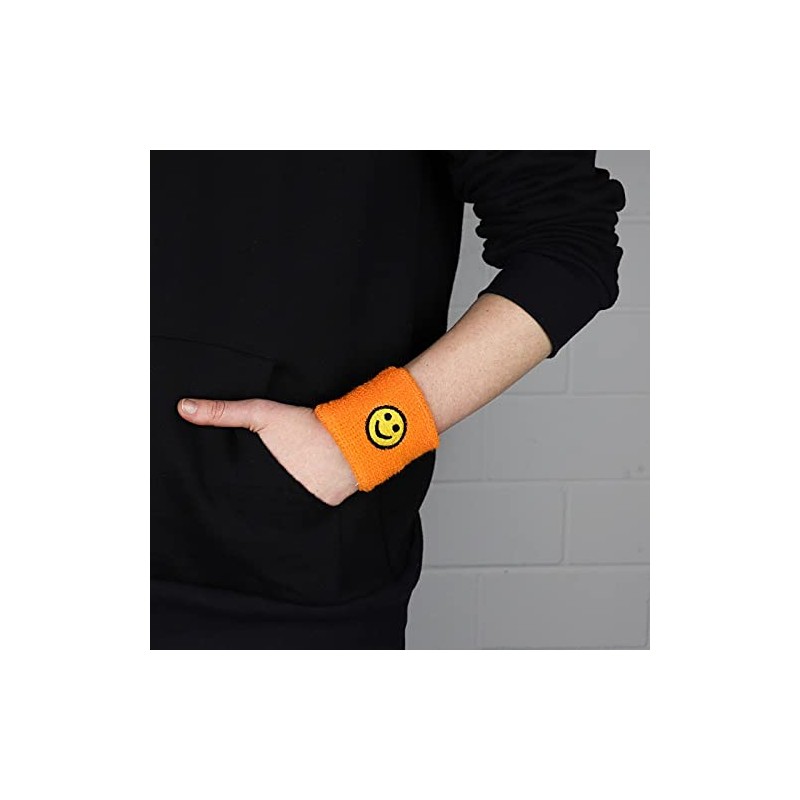 'Freak Scene® Smiley Fingerless Sweatband Terry -2 M/Smily Smilie Face