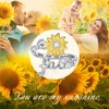 Faith Ring Sunflower Rings for Women, 925 Sterling Silver You