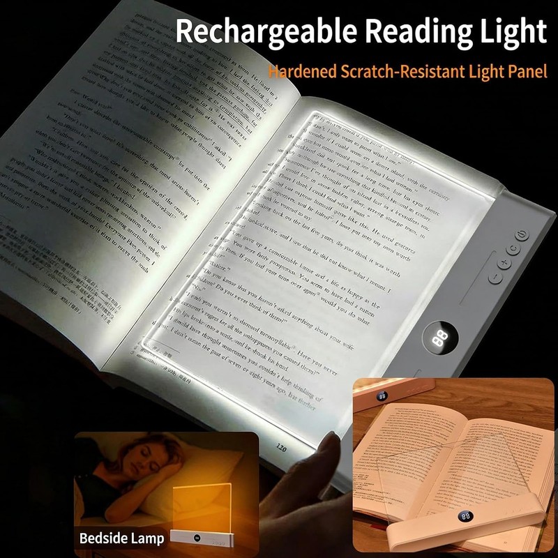 Lámpara de Lectura LED Plana y Transparente Recargable White