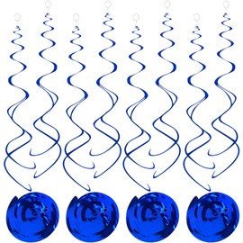 30 Pcs Blue Swirls Decorations Hanging Swirl Decorations Blue Party Streamers Decorations for Ceiling