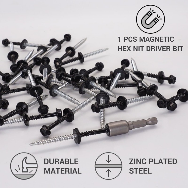 SKIR'CO (Pack of 50) Painted Roofing Screws 4.8 x 70