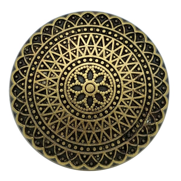 Goldgöre 5 Metal Buttons Golden Patterned 25 mm with Eyelet