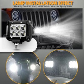 NHOPEEW 2PCS 4" 1800LM LED Work Light Bar Spot Pods Fog Lamp Offroad Driving Truck ATV