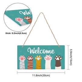 SUPERDANT Cat Welcome Board Wall Hanging Store Sign Welcome Plate Welcome Board Welcome Board Claws Door Plate Welcome Sign Plastic Board Welcome Sign Door Plane Door Stopper Entrance Accessories Door