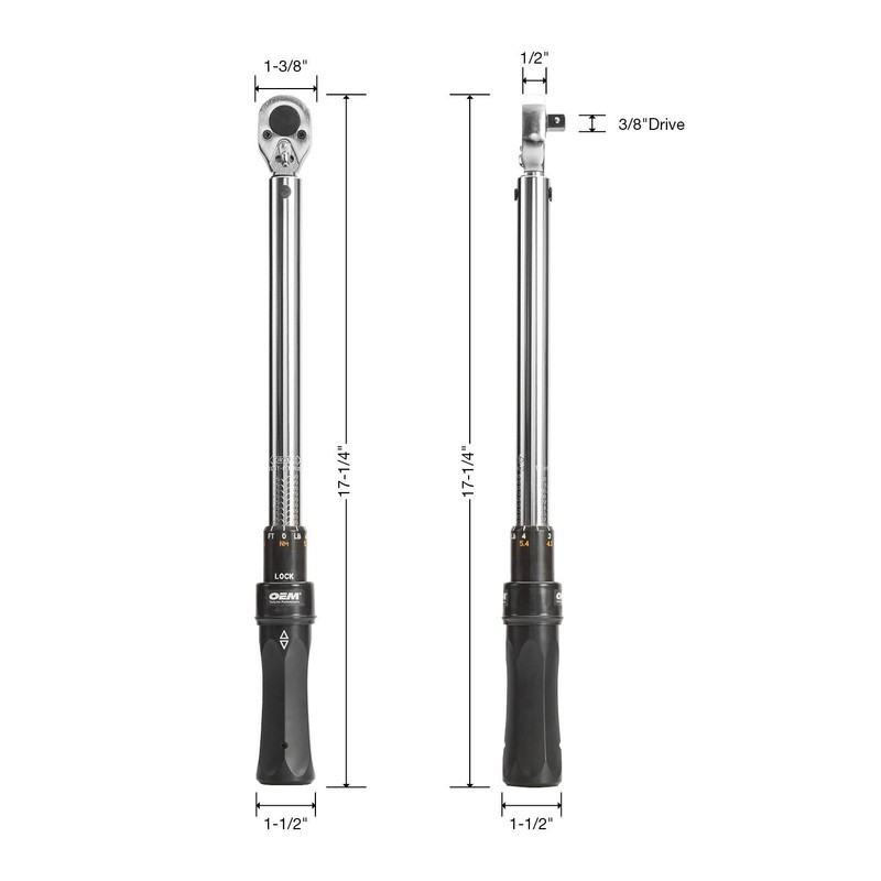 OEMTOOLS 25686 Click Style 3/8 Inch Drive Torque Wrench, 10