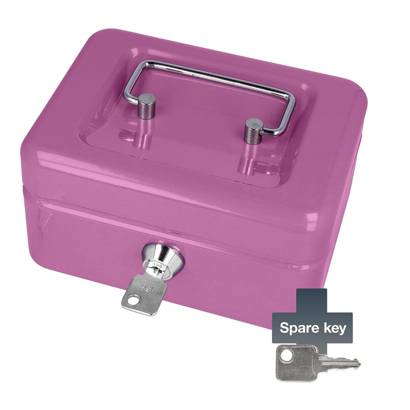 Westcott Cash Box Lockable (Compact, 15 cm) Lilac | Lockable