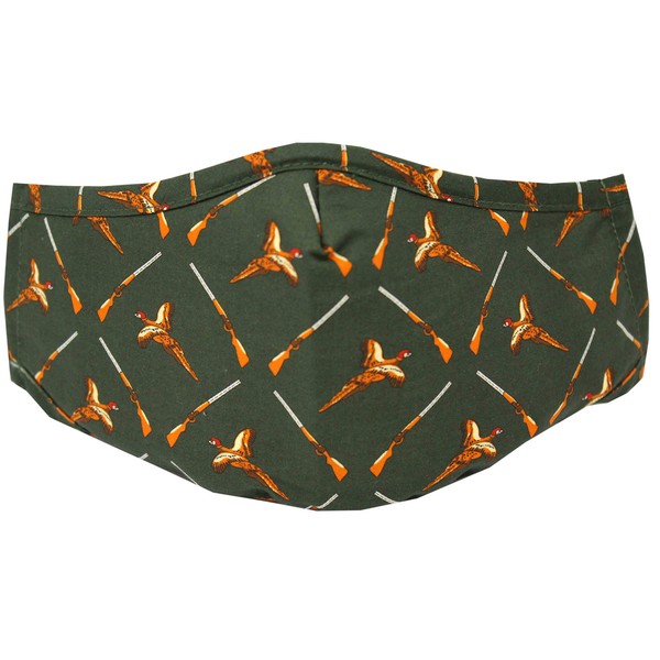 Soprano Green Flying Pheasants Washable & Reusable Cotton Face Mask