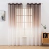 MIULEE Transparent Curtains, Colour Gradient, Voile Sheer Set of 2,
