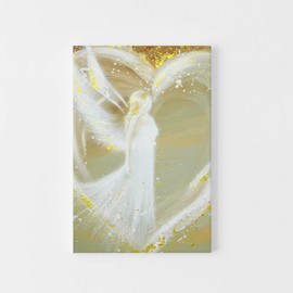 Henriettes-ART Engel Bilder auf Leinwand: Weg ins Herz Mutter Tochter Frauen, Beste Freundin,Taufgeschenke für Mädchen, Geschenke zur Geburt, Engelbilder (20 x 30 cm)