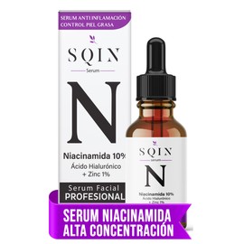 Sqin Luxiena Serum Niacinamida y Ácido Hialurónico Facial, Suero Facial Control Piel Grasa, Despigmentante facial Antimanchas, Reduce Poros e Imperfecciones, Serum Facial Vegano y Natural 30ml.