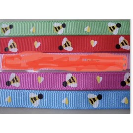 8 yds Heart Valentine Bee Mine 3/8" Grosgrain Ribbon Hairbow Craft Gift