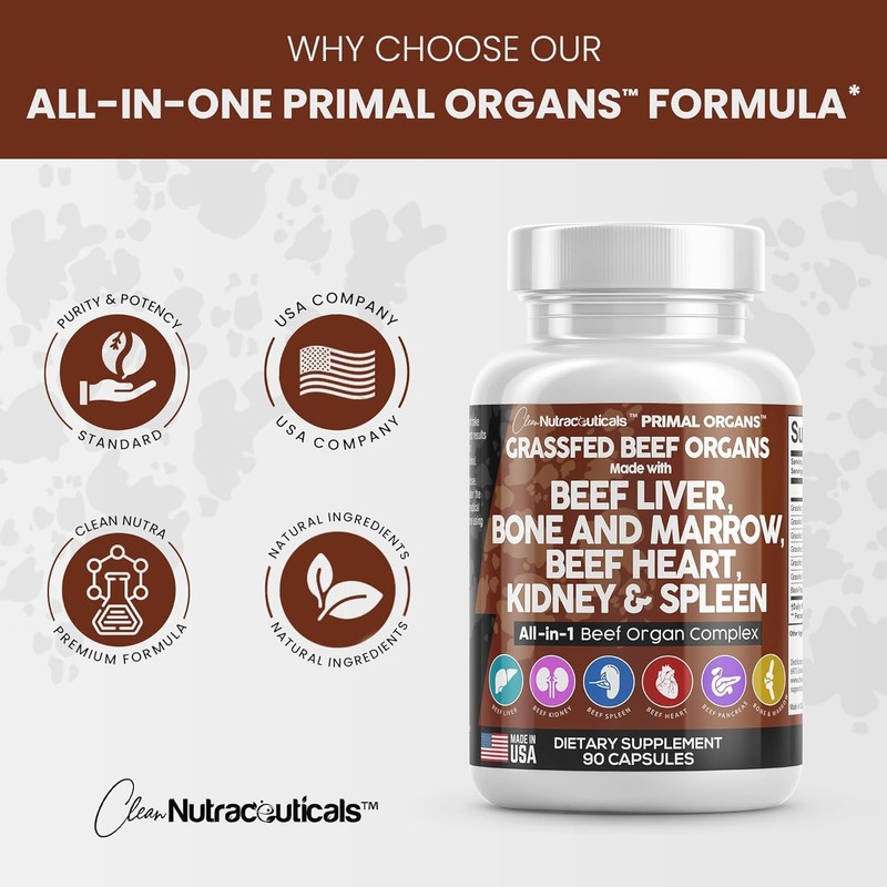 Clean Nutraceuticals Clean Nutraceuticals Grass Fed Beef Liver Capsules -