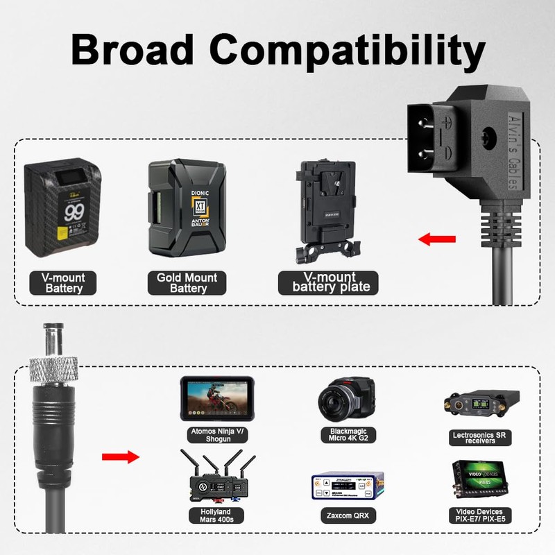 Alvin's Cables Locking DC to D-Tap Power Cable for Atomos